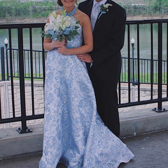 blue and silver prom